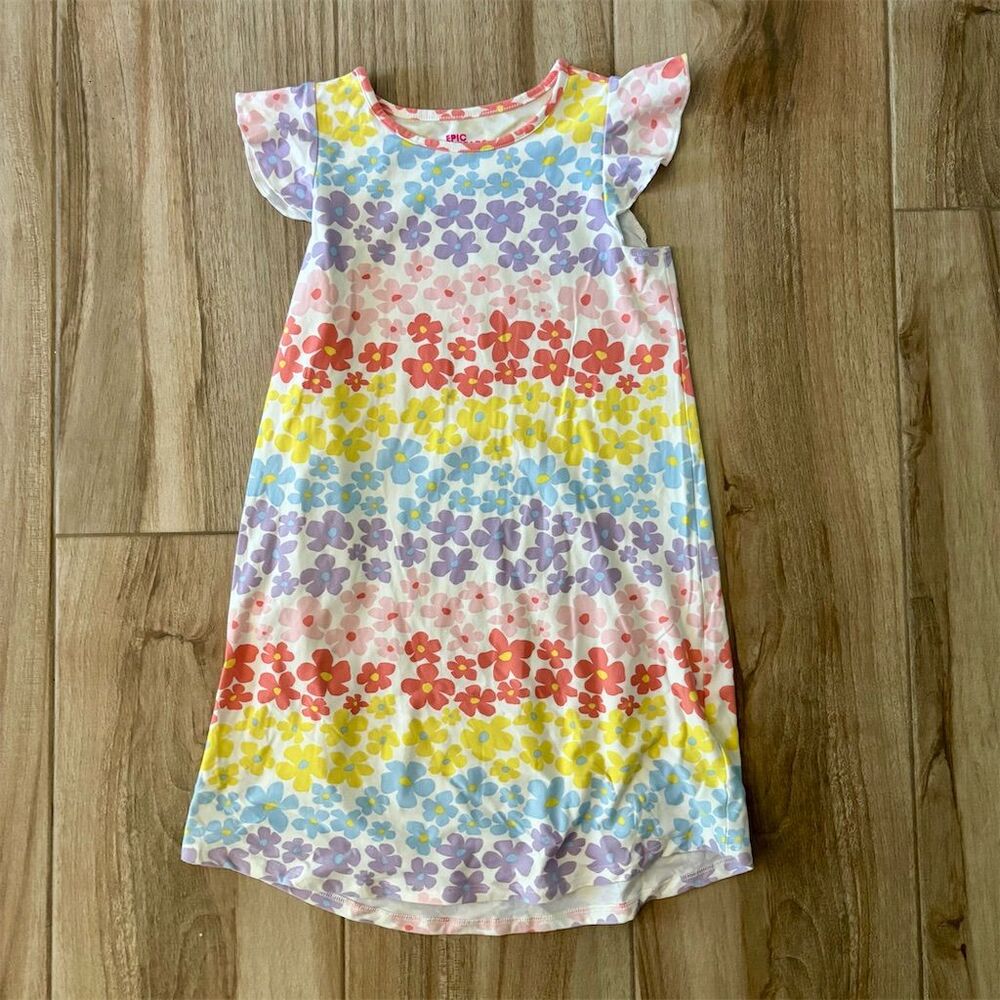 Epic Threads Girls' Floral A-Line Dress Size M Multicolor Spring Casual
